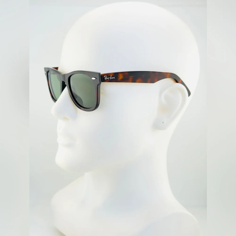 Ray-Ban Sunglasses RB2140 Original Wayfarer Tortoise Frame Green Lenses 50mm